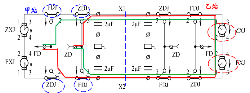 线路继电器电路