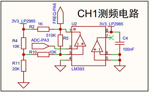 滞回比较器测频电路